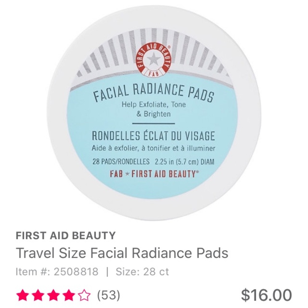 NWOB: First Aid Beauty Facial Radiance Pads
